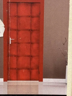 DOOR  MURIAL WALLPAPER IWALL PADDED RED DOOR  H.2.10M X W. 0.95 M — 第 1/3 张图片