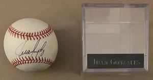 JUAN GONZALEZ handsigniert signed AL Baseball mit Display Cube Rangers 2x MVP - Bild 1 von 7