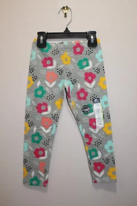 OKIE DOKIE GIRLS LEGGINGS STYLIZED FLORAL GRAY HEATHER & MULTICOLOR SIZE 4T - Picture 1 of 2