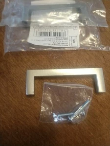 (2) SATIN NICKEL FINISH Mascot Hardware 3" CC Square Drawer Cabinet Pull LBLK-14 - Picture 1 of 2