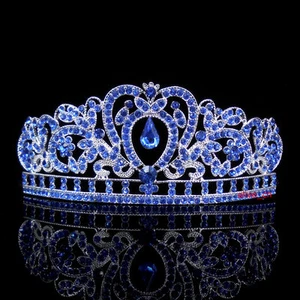 Mini tiara princesa heredera de boda para niños corazón azul niñas niños graduación - Imagen 1 de 3