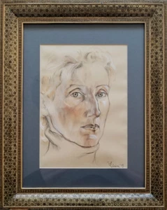 “Self-Portrait”. Classical Academic Drawing, Original, One of a Kind - Picture 1 of 2