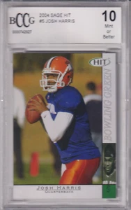 Josh Harris 2004 Sage Hit Football Draft Card # 5 BCCG Graded 10 Mint or Better - Picture 1 of 1