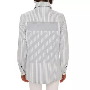 OFF-WHITE Virgil Abloh Logo Denim Jeans Jacke Hemd Weiß Blau IT 40 34 S 13576 - Bild 1 von 4
