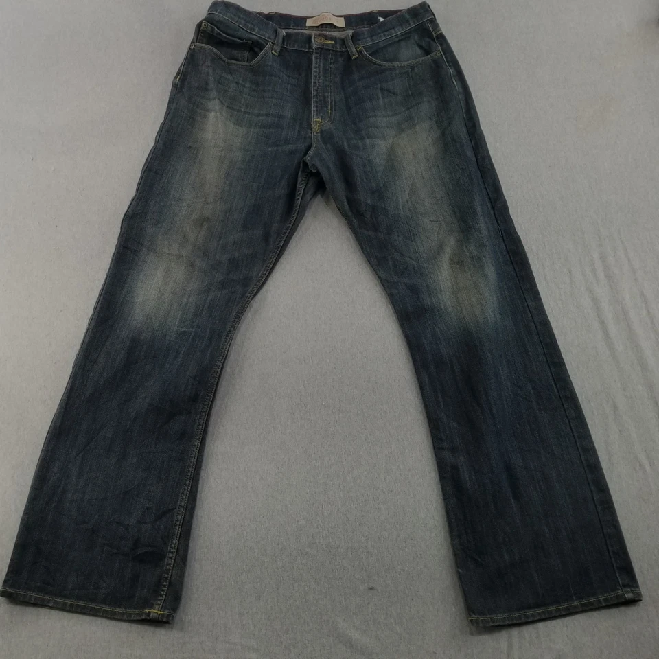 Wrangler Jeans Men's Blue Dark Wash Relaxed Boot Cut *See Measurements* - Image 1 of 4