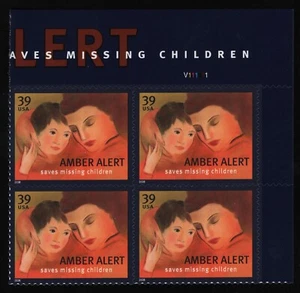 #4031 39c Amber Alert, Plate Block [V111111 UR] Mint **ANY 5=FREE SHIPPING** - Picture 1 of 1