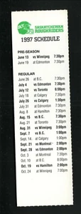 Saskatchewan Roughriders--1997 Bookmark Schedule--General Motors of Canada--CFL - Foto 1 di 2