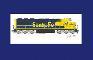 Santa Fe SD45-2 #5861 11"x17" impresión mate firmada por Andy Fletcher - Imagen 1 de 1