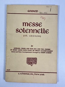 Messe Solennelle Gounod St Cecilia Vintage Choral Music Book Religious - Picture 1 of 3