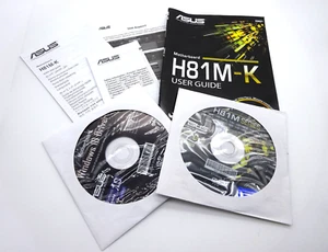 ASUS MOTHERBOARD H81M-K USER GUIDE MANUAL + 2 CD DRIVER SERIES/WIN10 #GK6814 - Picture 1 of 2