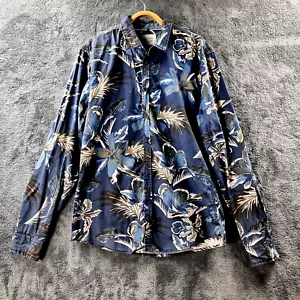 BLEND GLOBAL JEANSMAKER Mens Shirt Size L Blue Floral Long Sleeve Collared - Picture 1 of 15