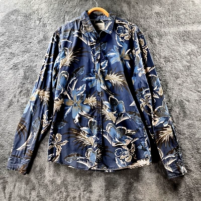 BLEND GLOBAL JEANSMAKER Mens Shirt Size L Blue Floral Long Sleeve Collared - Image 1 of 4