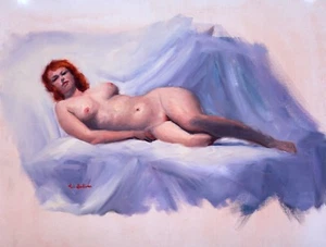 NEW VICKI SULLIVAN ORIGINAL "Hannah" nude beautiful woman girl lady OIL PAINTING - Picture 1 of 1