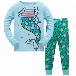 Little Girls Kids Mermaid Pajamas Christmas Sleepwears 2pcs Long Sleeves Pjs ... - Picture 1 of 7
