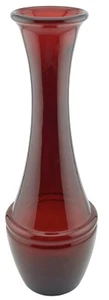 Vintage Flower Vase Ruby Red Glass Sexy Shape Rich Color 9” X 3” - Picture 1 of 6
