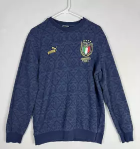 Puma Italy Pullover Herren mittelblau Europameisterschaft Pulli Flag Print - Bild 1 von 8