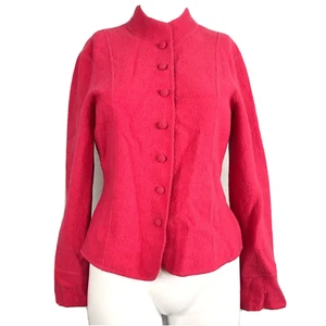 Talbots giacca blazer donna taglia P rosa lana aderente blazer cardigan petite - Foto 1 di 8