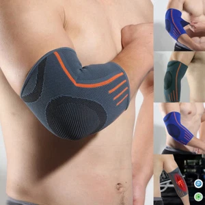Support Compression Sleeve Tennis Golfer Gym Arthritis Pain Elbow Brace Easy Fit - Picture 1 of 12