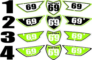 2010-2015 Kawasaki KLX110 KLX 110 Number Plates Side Panels Graphics Decal - Foto 1 di 1