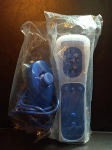 Nintendo Wii - Dark Blue Wii Remote with Motion Plus & Nunchuck [BRAND NEW] - Picture 1 of 3