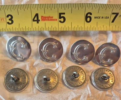 8 Waterbury Button Co.  Conn. SHANK Buttons Monogram Letter C - Image 1 of 2