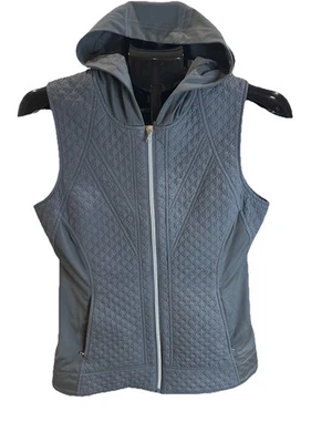 Annika Cutter & Buck Lavender Sleeveless Full Zip Hooded Quilted Vest Size Small - Image 1 of 4