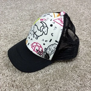 New The North Face Little Trucker Kids Hat Camper Bear Print Black Toddler 4T-5T - Picture 1 of 4