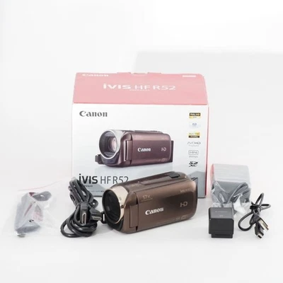 Canon iVIS HF R52 Brown Digital Video Camera Camcorder VIXIA HF R52 w/Box - Image 1 of 4