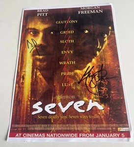 Seven - Brad Pitt - Morgan Freeman - Firmado a mano - Impresión/póster de 8,5 x 11,5" (86) - Imagen 1 de 4