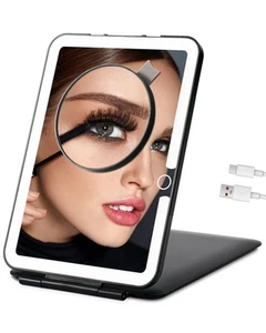 Rechargeable Travel Makeup Mirror with Lights Portable Lighted Vanity Mirror ... - Picture 1 of 6