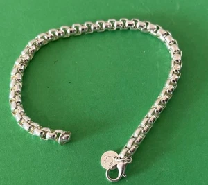 Designer Tag Marked 925 Sterling Silver 16.7g Box Chain 7.5” Long Bracelet - Picture 1 of 5