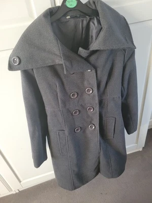 Mantel Filzmantel Grau Trenchcoat Wintermantel L 40 - Bild 1 von 4