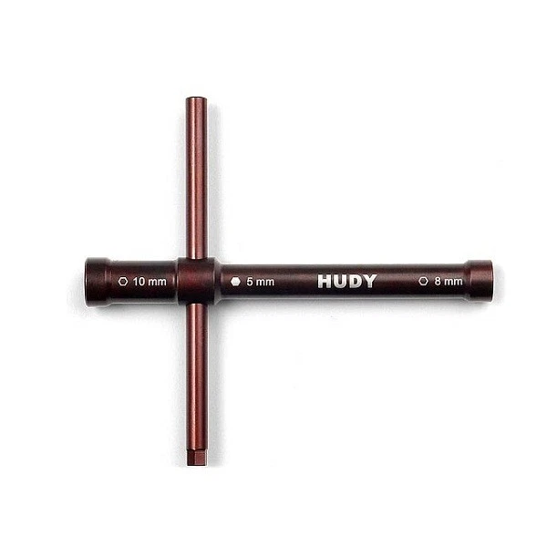 HUDY 107581 CROSS WRENCH GLOWPLUG 8MM / CLUTCHNUT 10MM - LONG - 107581 - Immagine 1 di 1