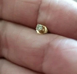 0.10 Ctw Real Diamond Solitaire 14k Gold  SINGLE Earring Stud Ear Ring - Picture 1 of 4