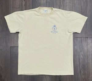 Sporty & Rich Athletic Country Club hellgelb blau T-Shirt hergestellt in den USA Herren Large - Bild 1 von 8