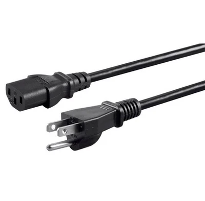 Power Cord Monoprice 3-Prong 4-Feet 18AWG Crafted  Black - Image 1 of 2