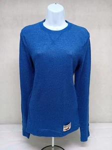 Hollister Womens Blue Medium Long Sleeve Thermal Waffle Top Logo Patch - Picture 1 of 12