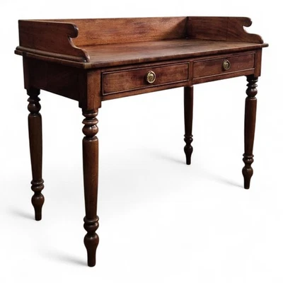 Antique Victorian console side table - mahogany writing table - dressing table - Image 1 of 4