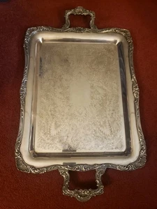 William Rogers #290 Spring Flower Pattern Rectangular Waiters Hors Devoures Tray - Picture 1 of 5