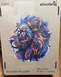 Holzpuzzle - Löwe - 200 Teile - Medium 10,6 "x 11,4" - Bild 1 von 6