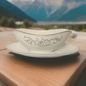 Noritake China Alicia 5762 Sauciere mit angesetztem Unterteller ausgemustert - Bild 1 von 6