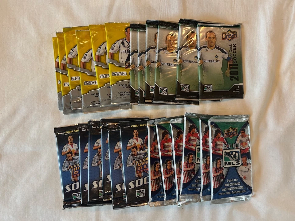 Lot of 24 2008, 2010, 2011, 2012 Upper Deck MLS Soccer Factory Sealed Packs - Image 1 of 1