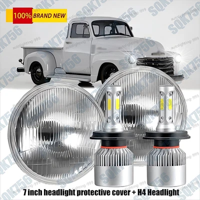 Пара круглых светодиодных фар 7 дюймов для Chevy Truck 1947 1948 1949 1950 1951- - Изображение 1 из 4