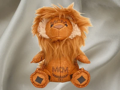 MCM Visetos Lion Charm Keyring Bag Charm Brown Faux Fur Coated Canvas Authentic - Image 1 of 4