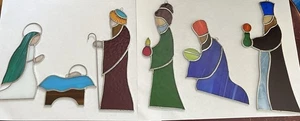 Belén vitral 6 piezas. 3 Reyes, Niño Jesús, María José Navidad - Imagen 1 de 14