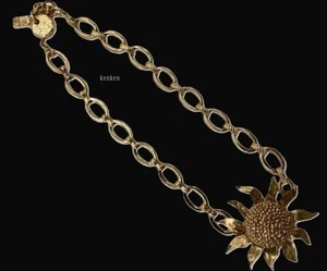 Collar Cadena Yves Saint Laurent YSL Vintage Dorado Girasol Kenkenjp Flor del Sol - Imagen 1 de 15