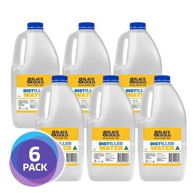 DISTILLED WATER 2 LITRES X 6 BOTTLES - FREE POST • 31.49$