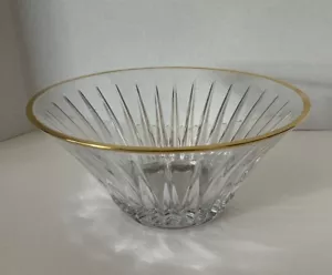 Vintage Mikasa Park Lane Pattern Gold Rim Crystal Serving Bowl-Slovenia - Picture 1 of 10