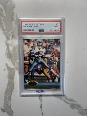 1991 Stadium Club Michael Irvin PSA 9 - Image 1 of 2