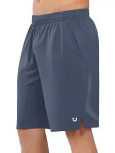 Men's 10" Athletic Basketball Shorts with Zipper Pockets Quick Dry Lightweigh... - Picture 1 of 7
